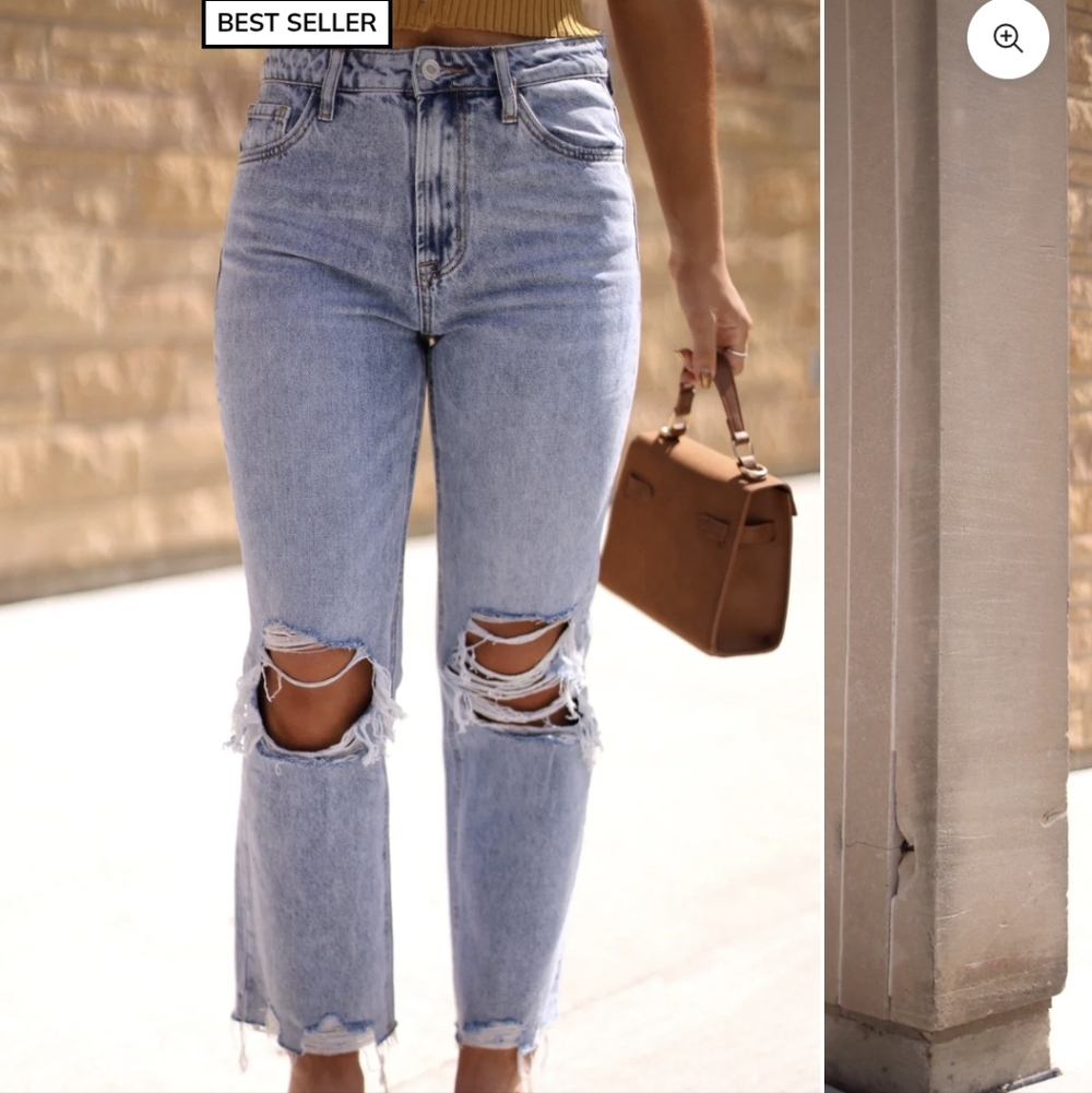Vervet Los Angeles Vintage Wash Cropped Straight Denim 100% Cotton NWT Size 31
